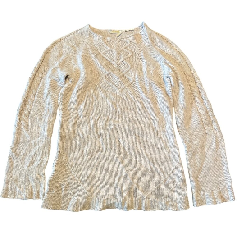 Maxstudio XS Beige Wool &‎ Cashmere Cable-Knit Sweater Womens